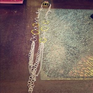 Silver w/ yellow circles w/ circle earrings